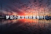 梦见小孩穿棉袄里有针(梦见小孩穿棉衣)