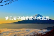 梦见妻子编箩筐子啥意思—梦见妻子梳头发什么意思