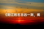 《阳江姓名吉凶一测，揭秘命运奥秘》