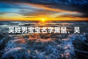 吴姓男宝宝名字属鼠、吴姓男宝宝名字属鼠取名