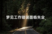 梦见工作错误面临失业_梦见工作失误了