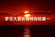 梦见大葱长得特别旺盛—梦见大葱长得特别旺盛好不好
