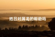 姓吕对属龙的帮助吗