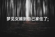 梦见女婿到自己家住了;梦见女婿到自己家住了好不好
