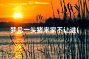 梦见一头猪来家不让进(梦见不让猪进门)