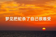 梦见把蛇杀了自己很难受(做梦梦见我把蛇杀死了)