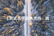 《测试名字由来吉凶：揭秘命运之谜》