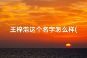 王梓浩这个名字怎么样(虎宝宝取名王梓昊，好听吗？寓意深远的名字解析)