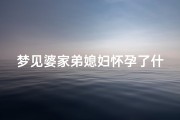 梦见婆家弟媳妇怀孕了什么预兆(梦到婆家弟媳妇)
