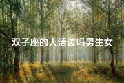 双子座的人活泼吗男生女生—双子座很活泼吗
