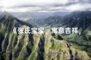 《张氏宝宝，寓意吉祥，好听男孩名字推荐》