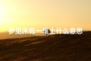 梦见床有一堆土什么意思—梦见床上好多土是怎么回事