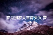 梦见别家大草房失火_梦到草房起火被扑灭了