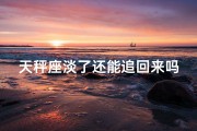天秤座淡了还能追回来吗