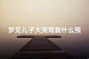 梦见儿子大哭骂我什么预兆;梦到儿子大哭