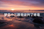 梦见小三跟我谈判了啥意思;梦见小三和我说话