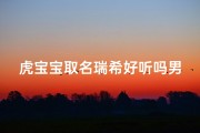 虎宝宝取名瑞希好听吗男孩、虎宝宝取名瑞希：寓意吉祥，好听响亮