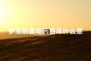 梦见前妻吃药自尽什么意思,梦见前妻吃苦