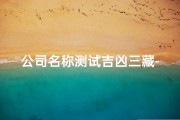 公司名称测试吉凶三藏-公司名称测试吉凶三藏：揭秘企业命名奥秘