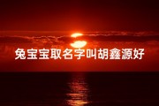 兔宝宝取名字叫胡鑫源好听吗;《胡鑫源：兔宝宝名字，寓意吉祥好听》