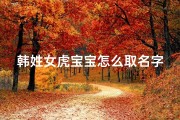 韩姓女虎宝宝怎么取名字,韩姓女虎宝宝怎么取名字好