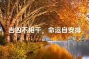 吉凶不相干，命运自安排