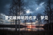 梦见喊神明的名字、梦见喊神明的名字什么意思