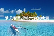 梦见嘴里起特大泡泡啥意思(梦见嘴里起特大泡泡啥意思呀)
