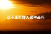 双子座男聊天频率高吗