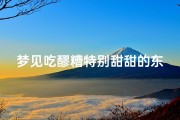 梦见吃醪糟特别甜甜的东西(梦见吃醪糟鸡蛋)