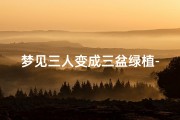 梦见三人变成三盆绿植-梦见三人变成三盆绿植什么意思
