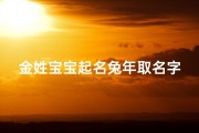 金姓宝宝起名兔年取名字大全、《金兔宝宝，吉祥如意好名字精选》