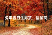 兔年吉日生男孩，福星高照好运连连