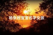 杨张姓宝宝名字女孩