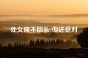 处女座不回头 但还是对前任有感情;处女座真性情：基本不会回头