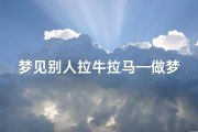 梦见别人拉牛拉马—做梦看见别人拉牛