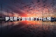 梦见带个脚链断了什么预兆(梦见带个脚链断了什么预兆解梦)