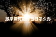 搬家没有选择吉日怎么办
