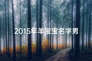 2015年羊宝宝名字男孩姓周