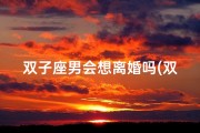 双子座男会想离婚吗(双子座男离婚心路历程揭秘)