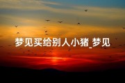 梦见买给别人小猪_梦见帮别人家卖猪
