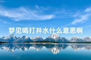 梦见喝打井水什么意思啊;梦见喝打井水什么意思啊女生