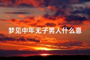 梦见中年无子男人什么意思_梦见中年无子男人什么意思呀