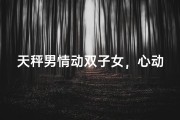 天秤男情动双子女，心动指数大揭秘